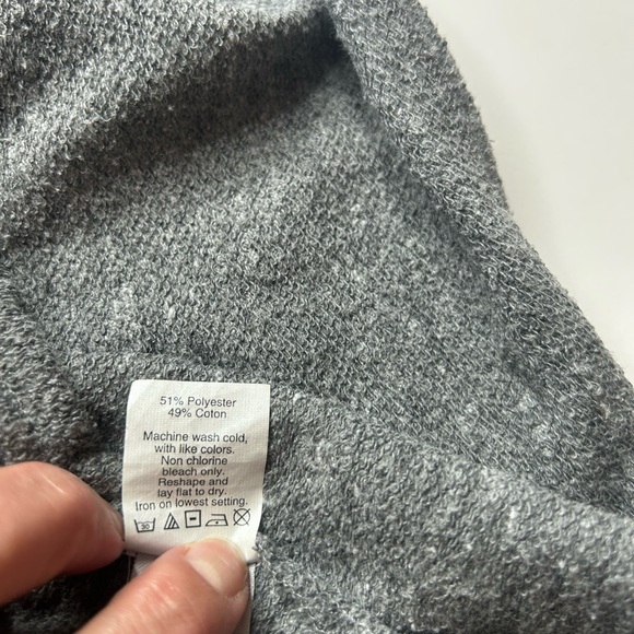 Madewell 1937 Grey Heathered Knit Fit Flare Mini Dress Short Sleeve Zip women XS - Picture 6 of 8